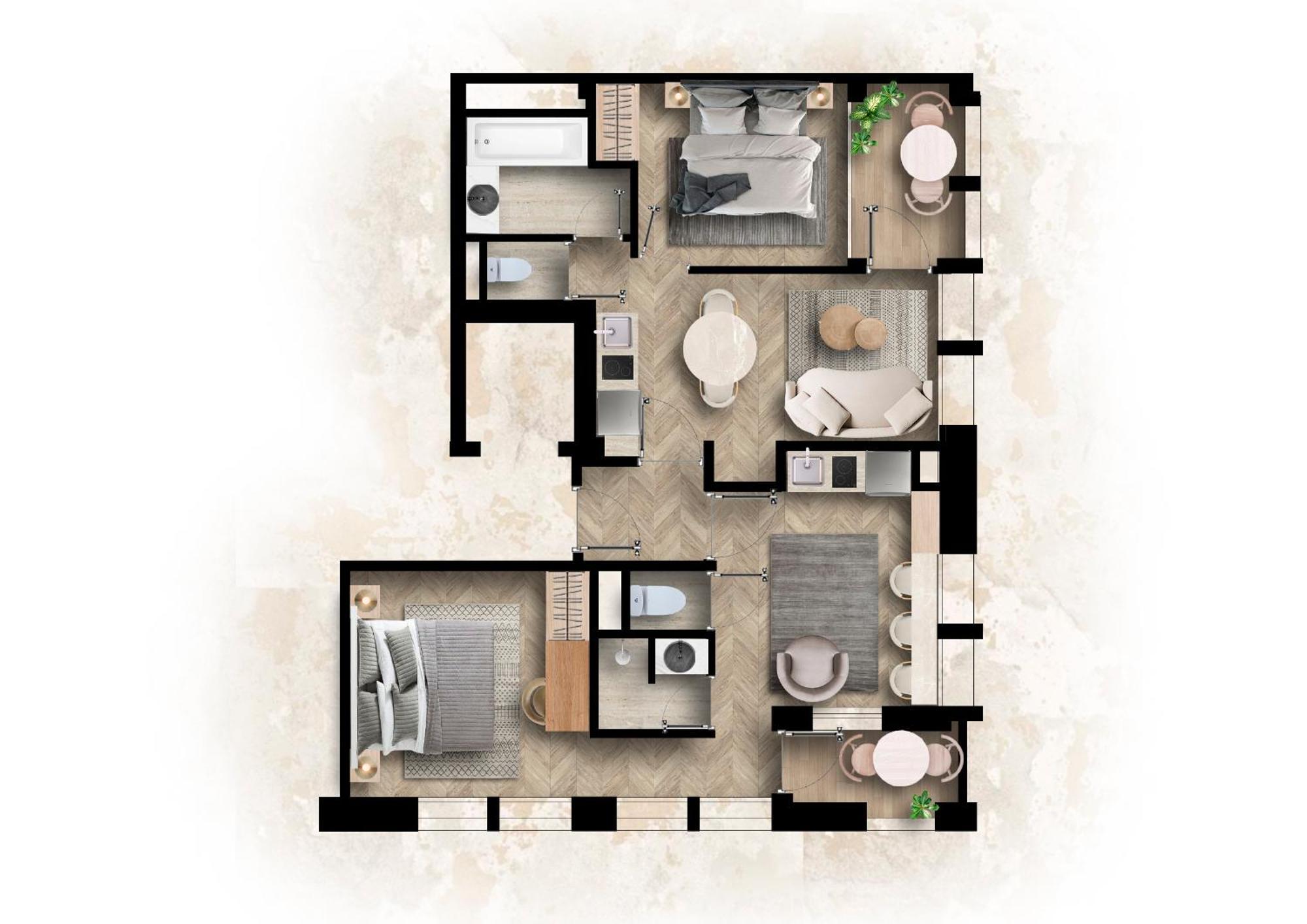Two-Bedroom Family Apartment